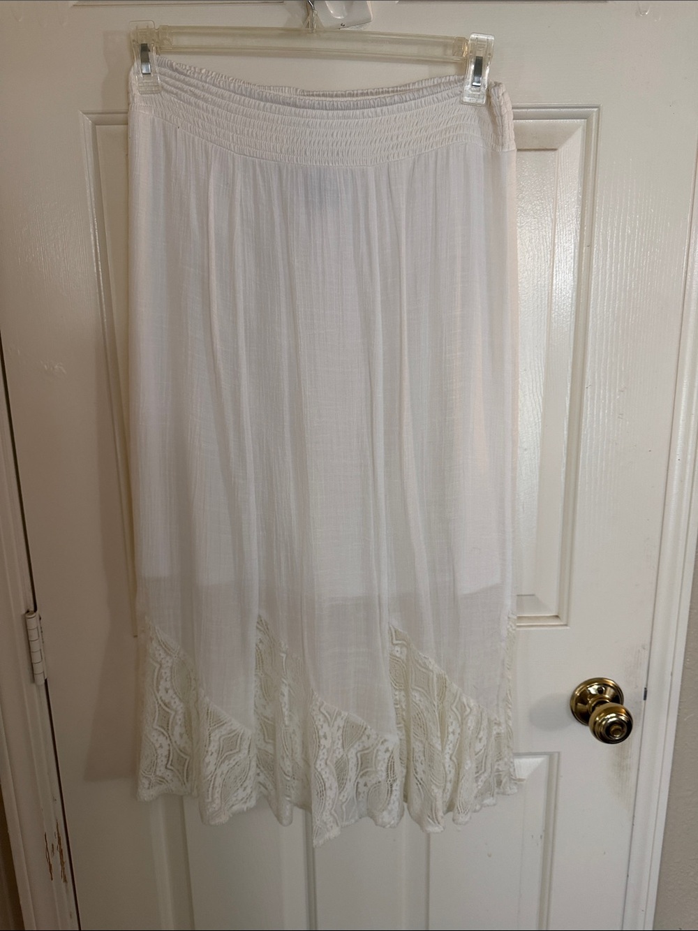 Apt. 9 White Lace-Hem Maxi Skirt